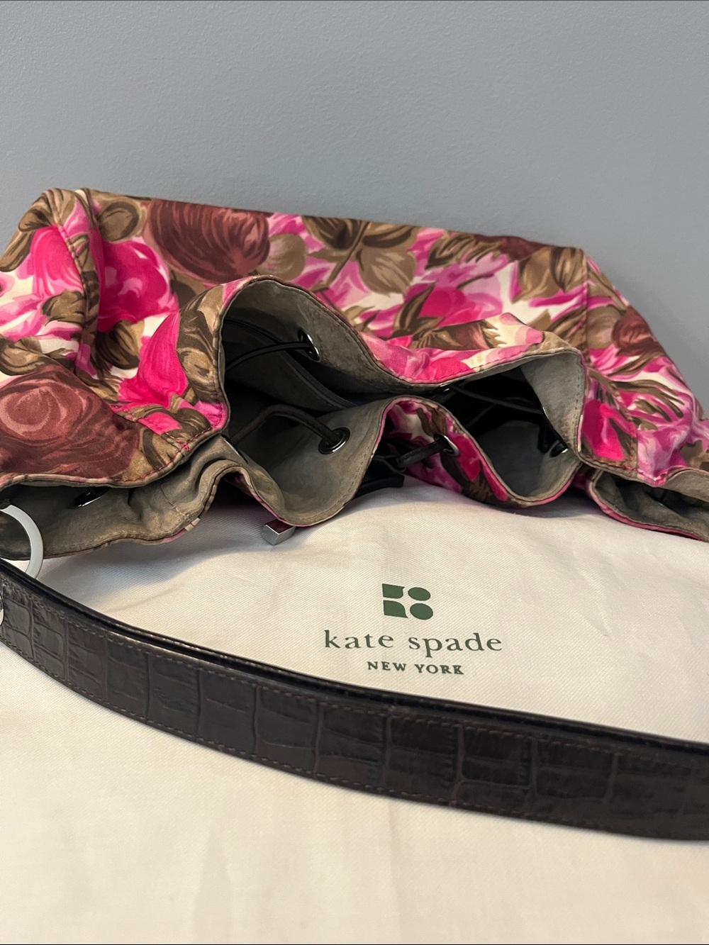 kate spade Pink and Brown Floral Tote - Picture 3 of 4